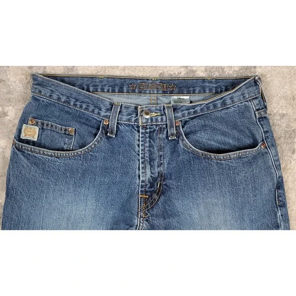 Cinch Up Men's Blue Relaxed Fit Denim Western Rodeo Logo Jeans Sz 33x36 - Picture 3 of 8